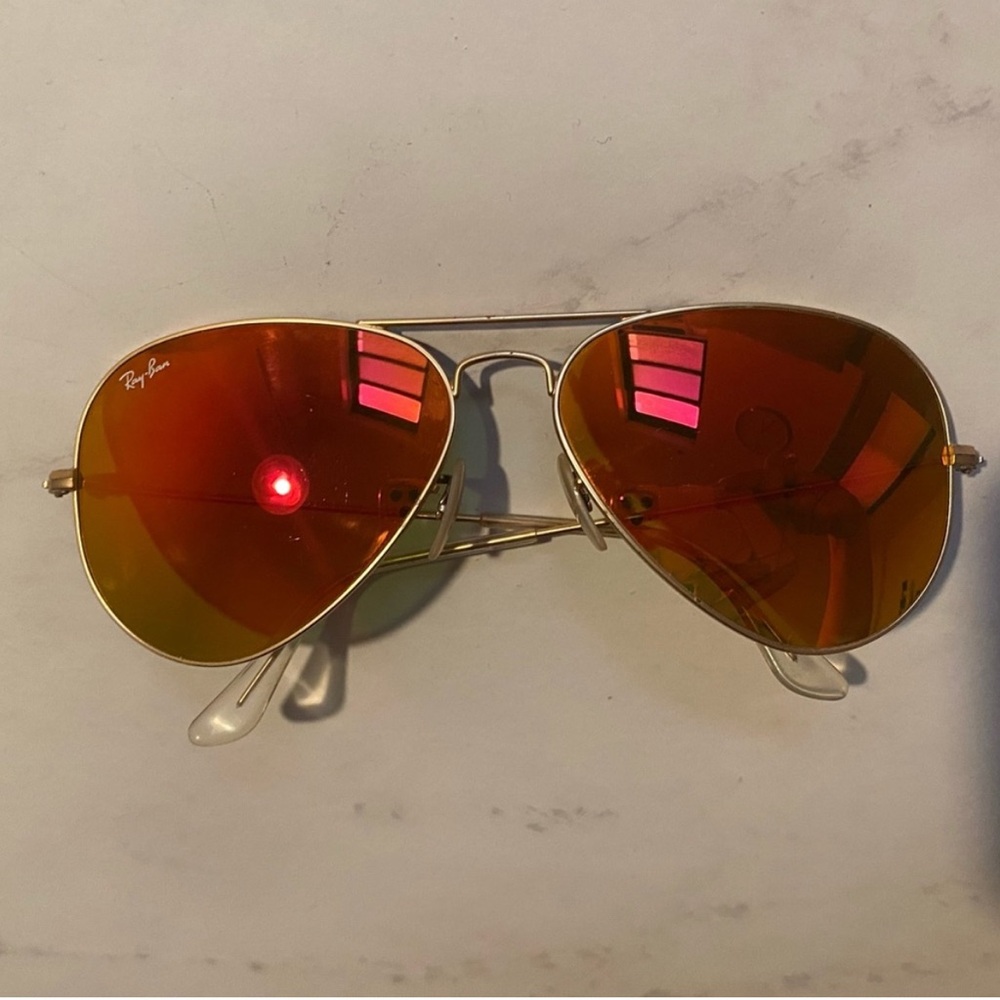 Ray Ban RB3025 Orange Mirror Aviators